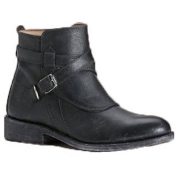 FRYE Jayden cross strap motorcycle boot black leather size 8 B - Picture 1 of 16
